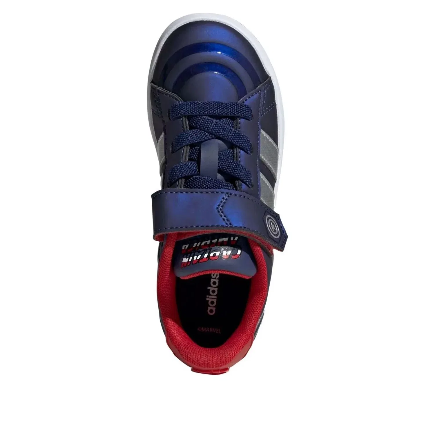 Детские кроссовки с липучкой Grand Court Adidas, синий — фото 2