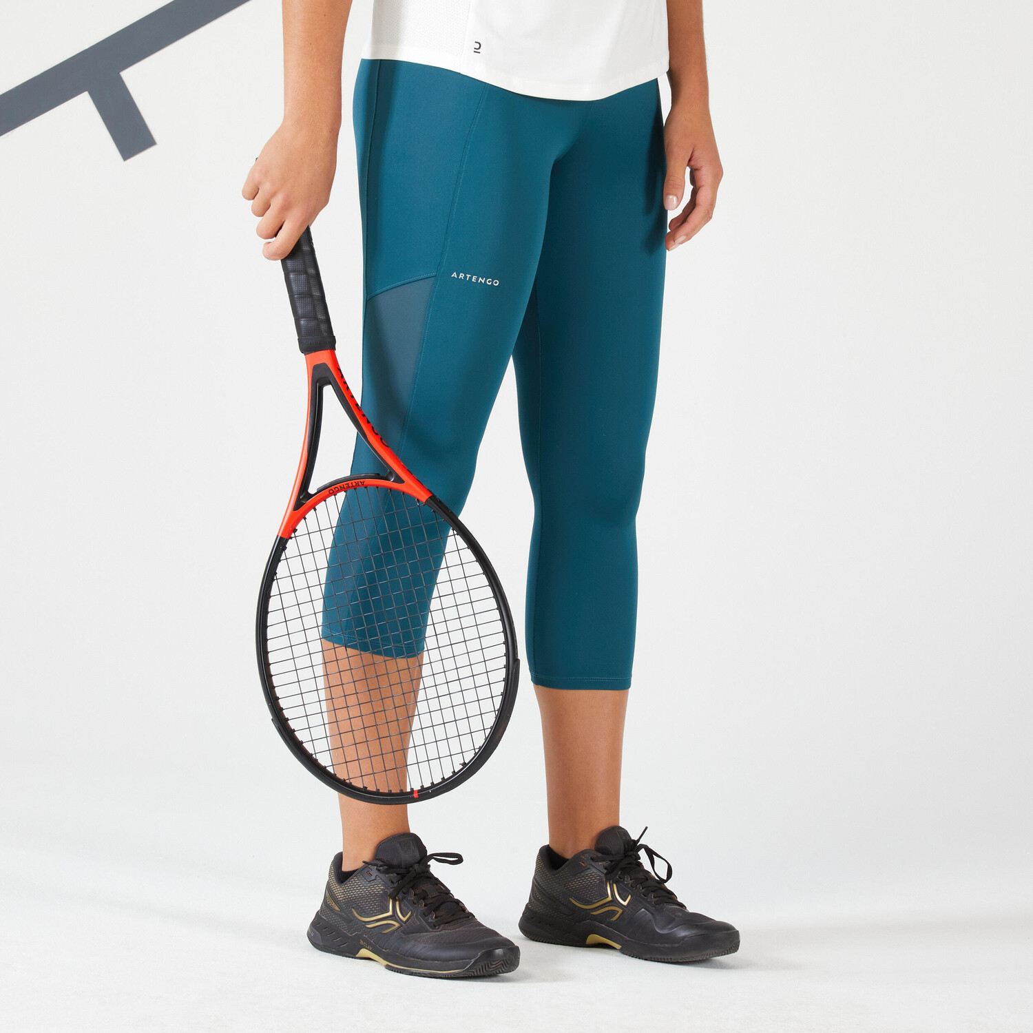 

Леггинсы теннисные женские короткие - Dry Hip Ball темно-зеленые ARTENGO, бирюзовый
