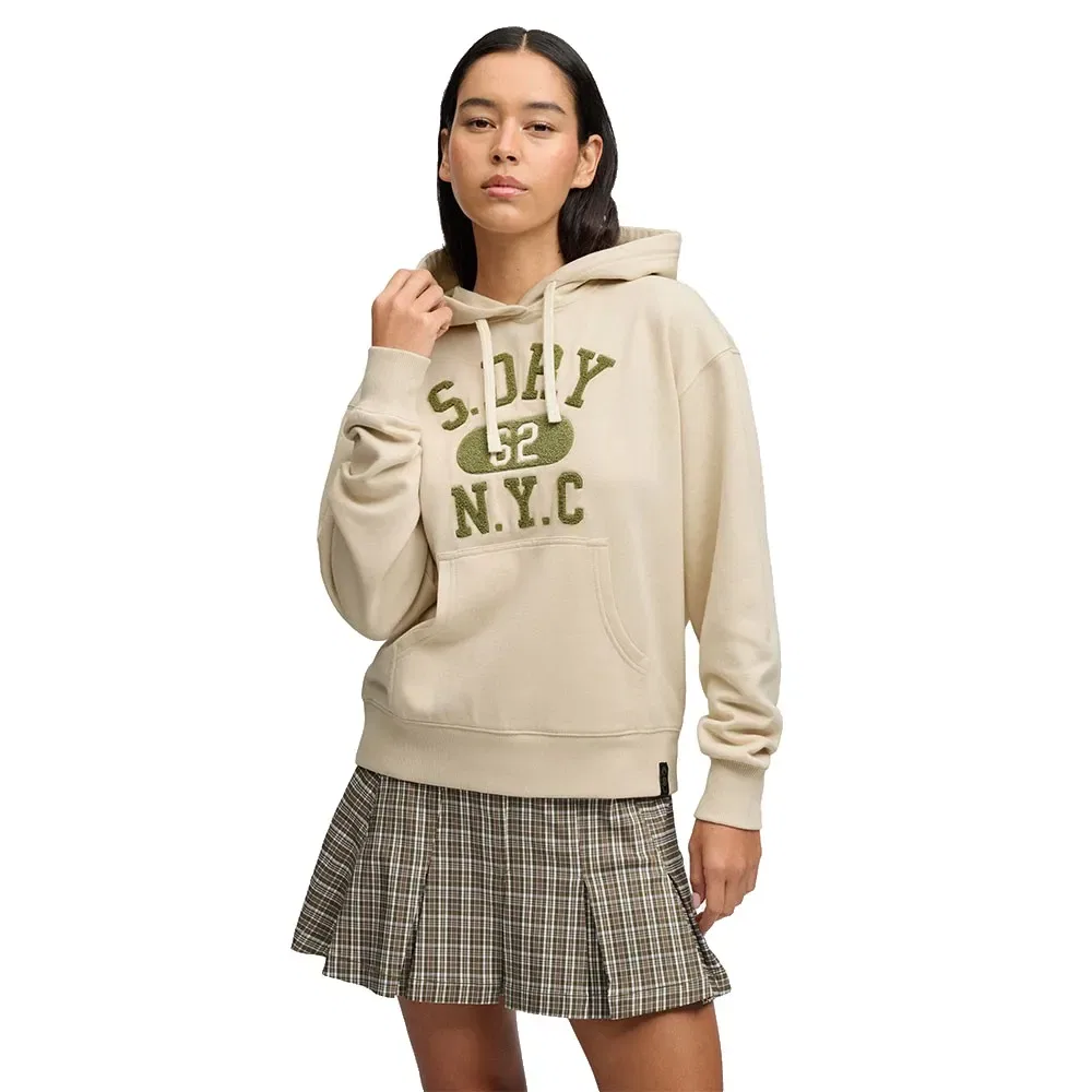 Женский худи с графическим принтом Vintage Prep Chenille Superdry, Beige
