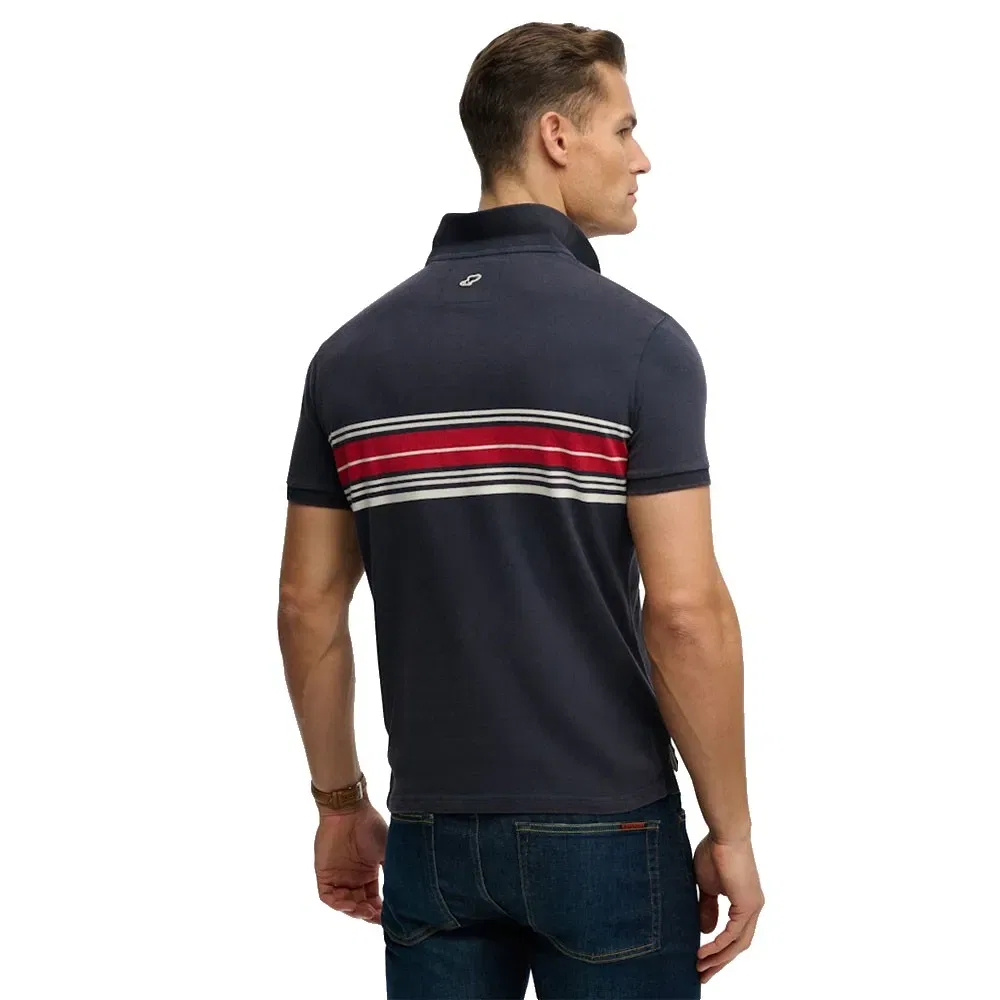 Поло с коротким рукавом Vintage Stripe Jersey Superdry, синий — фото 2