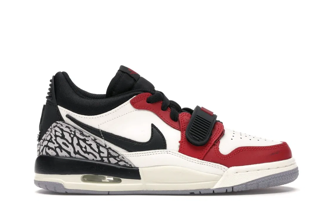 Детские кроссовки Lifestyle с принтом Jordan Legacy 312 Low Jordan, Summit White/Black-Varsity Red-Sail