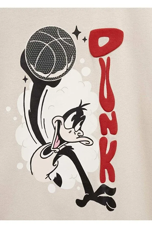 Детская футболка хлопковая Looney Tunes Mango Kids, Sand Beige — фото 3