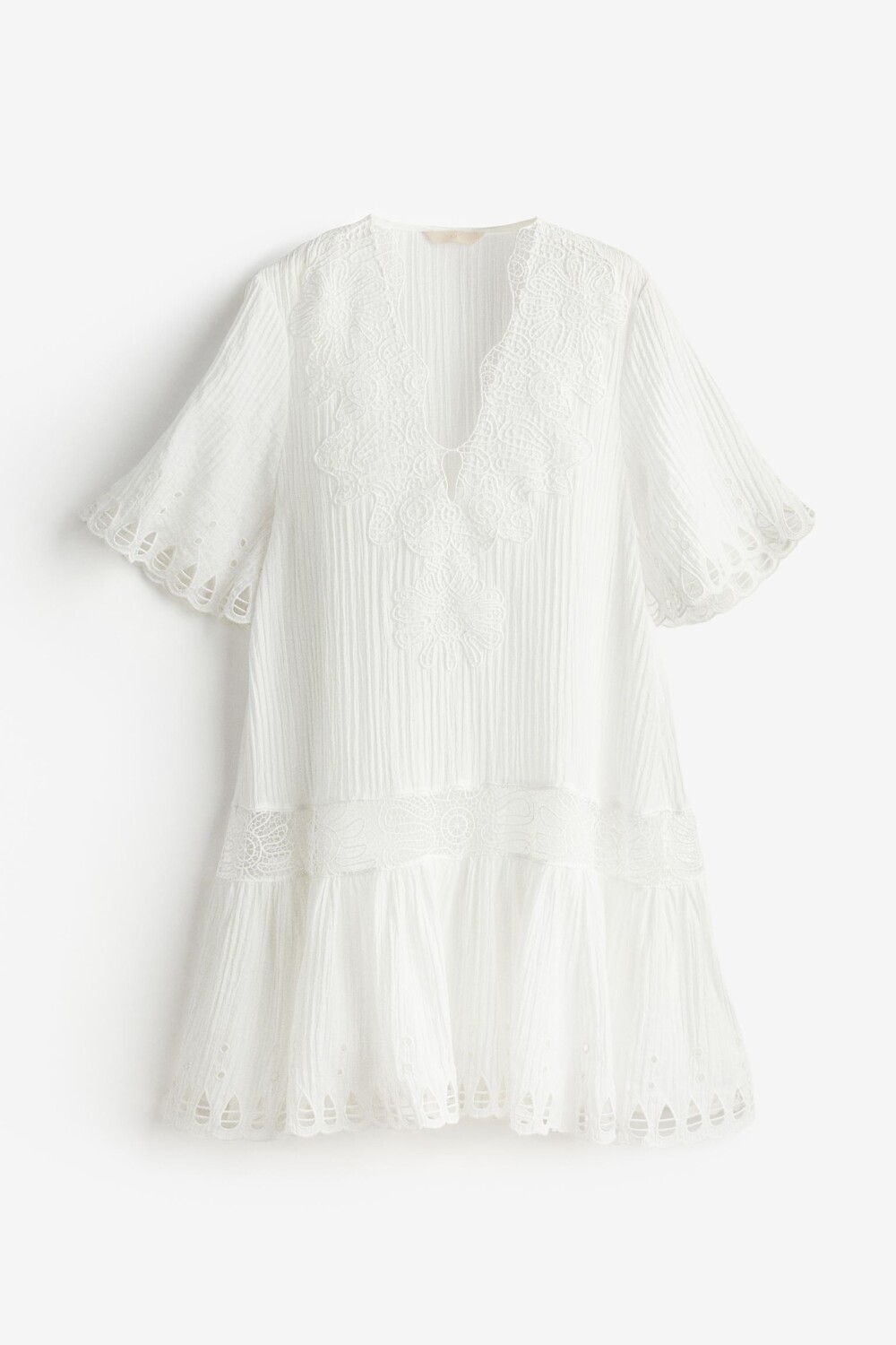 

Платье H&M Embroidered, белый