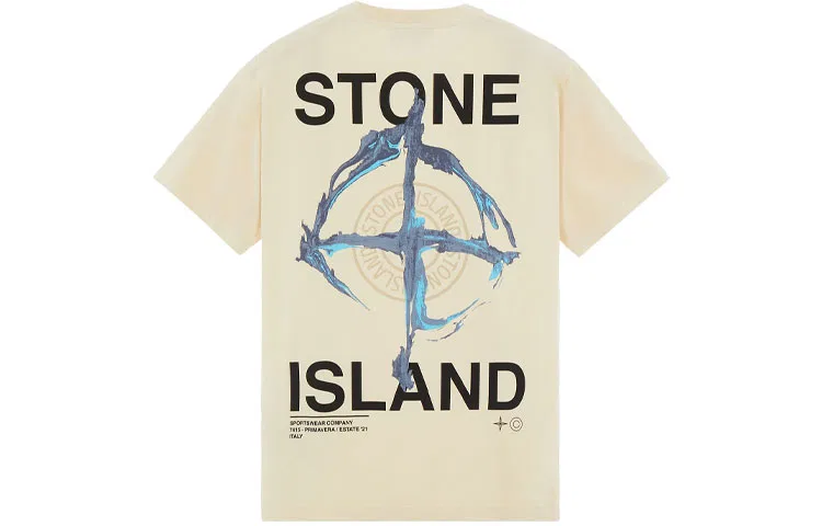 Футболка с круглым вырезом, свободного кроя, Stone Island, Beige Yellow