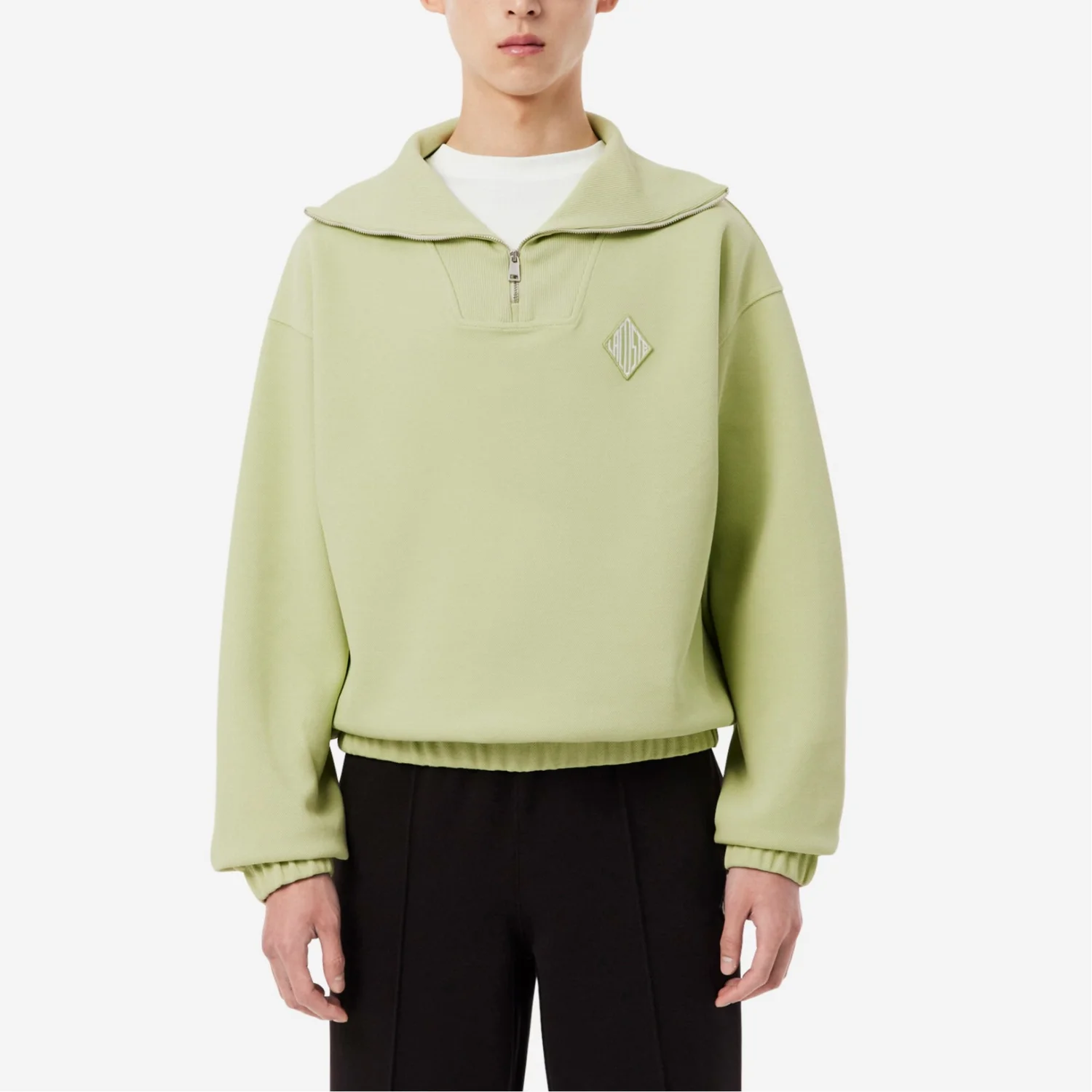 Lacoste Свитшот мужской UYB/Sprout Grass с лацканом
