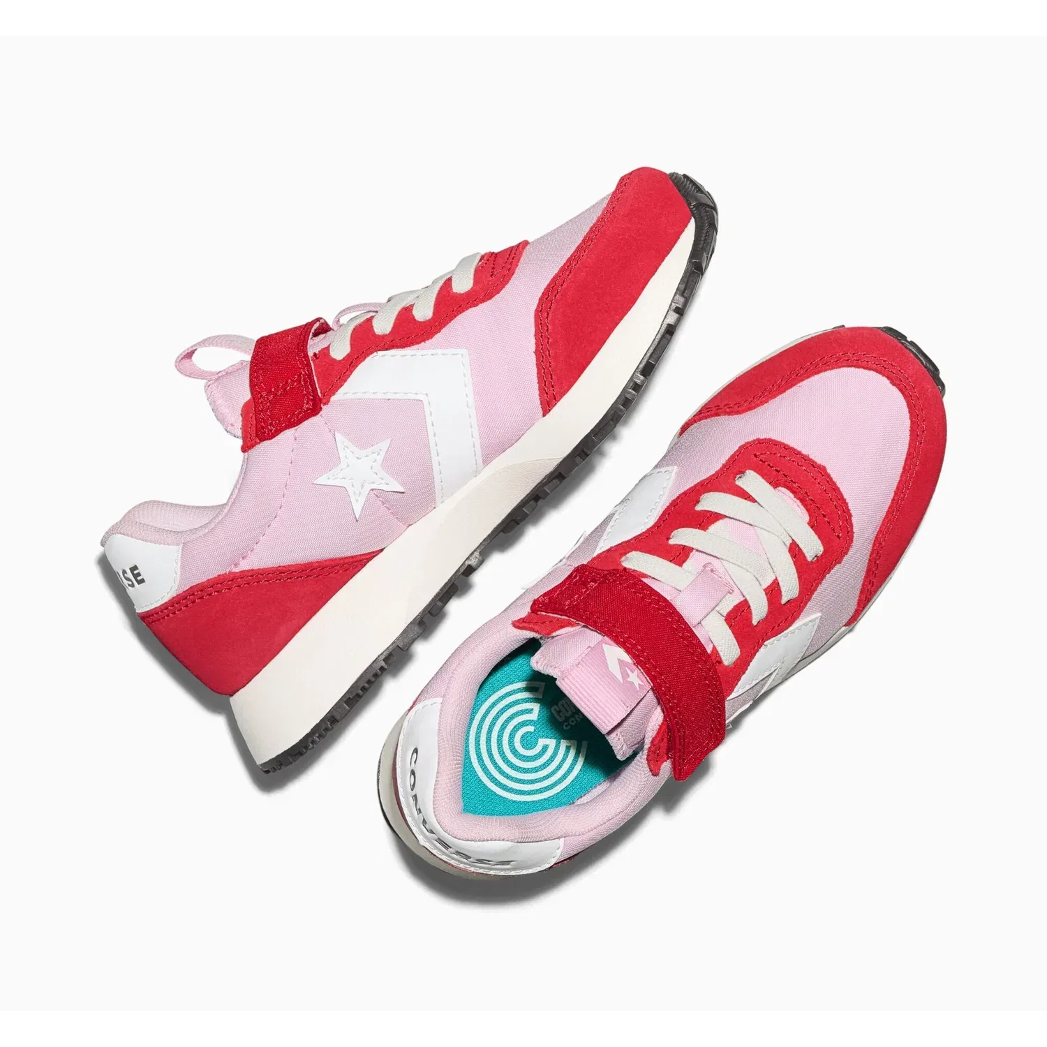 Детские кроссовки с быстрой шнуровкой Converse, New Found Bloom/Red/Vintage White — фото 3