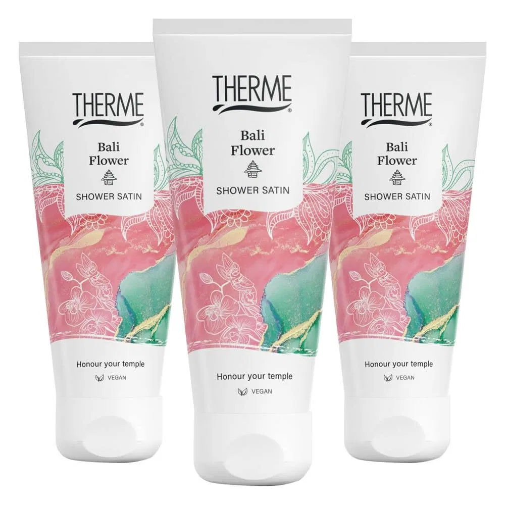 Гель для душа Therme Bali Flower Shower Satin, 200 мл, набор 3 шт