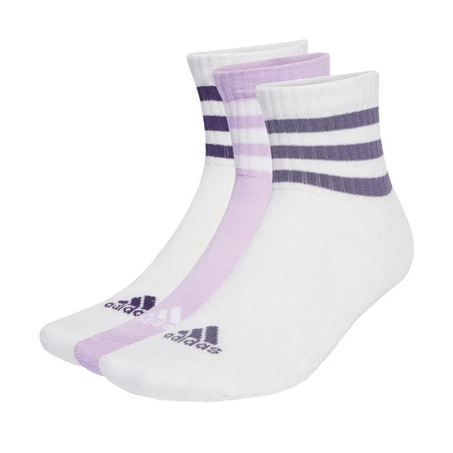 Носки ADIDAS PERFORMANCE '3-Stripes Cushioned Sportswear Low-Cut' 3 пары в фиолетовом, орхидейном и белом цветах