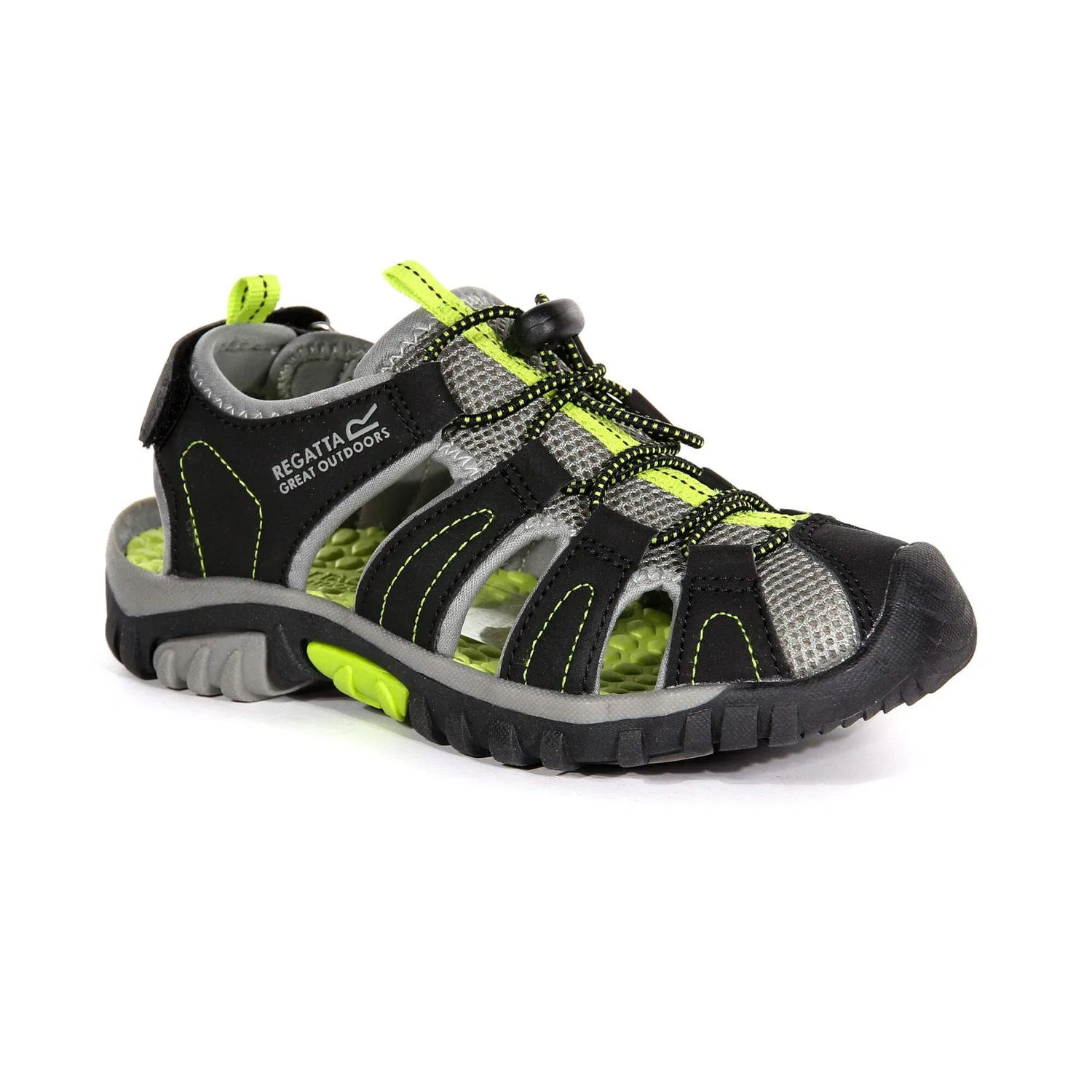 Детские сандалии с защитой пальцев Regatta Westshore Junior Sandal, Blk Limegrn