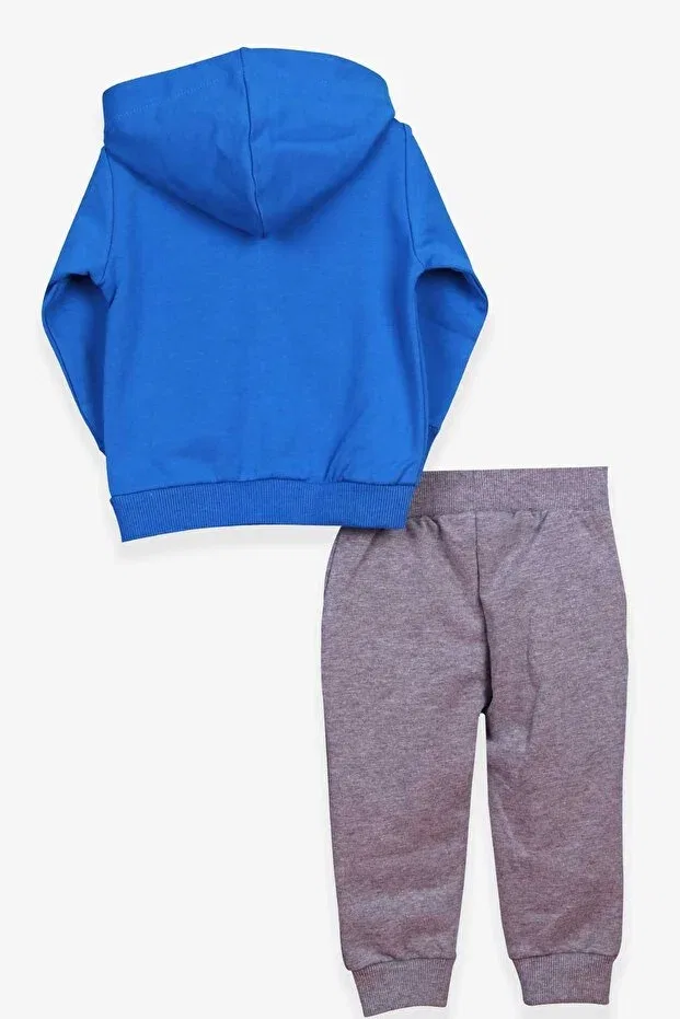 Детский спортивный костюм для мальчиков с принтом Dog Embroidery Breeze, Saks Blue — фото 2
