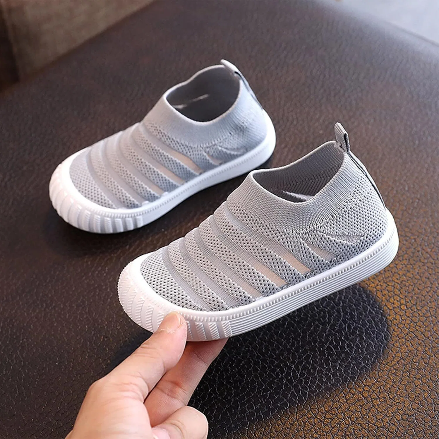 Детские кроссовки для девочек с принтом Autumn Flying Woven Mesh, Grey — фото 2