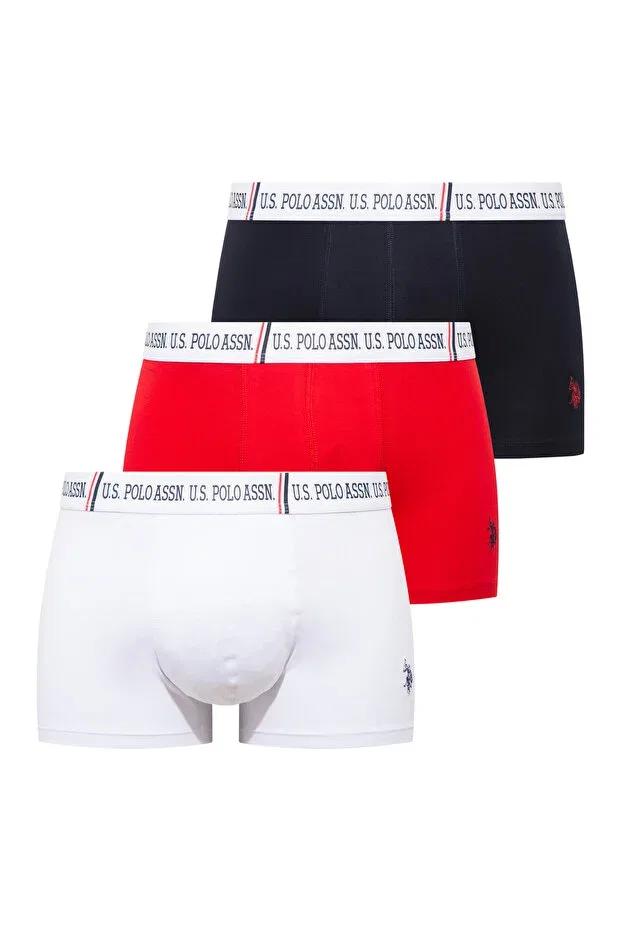 Мужские боксеры с принтом U.S. Polo Assn., Red - Navy Blue - White