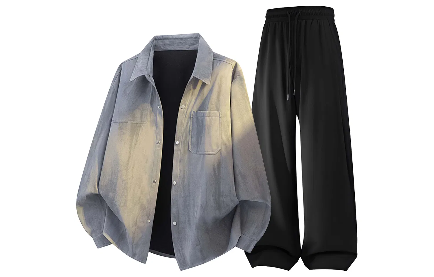 Детский спортивный костюм с отложным воротником Stone Gray+Black WARRIOR