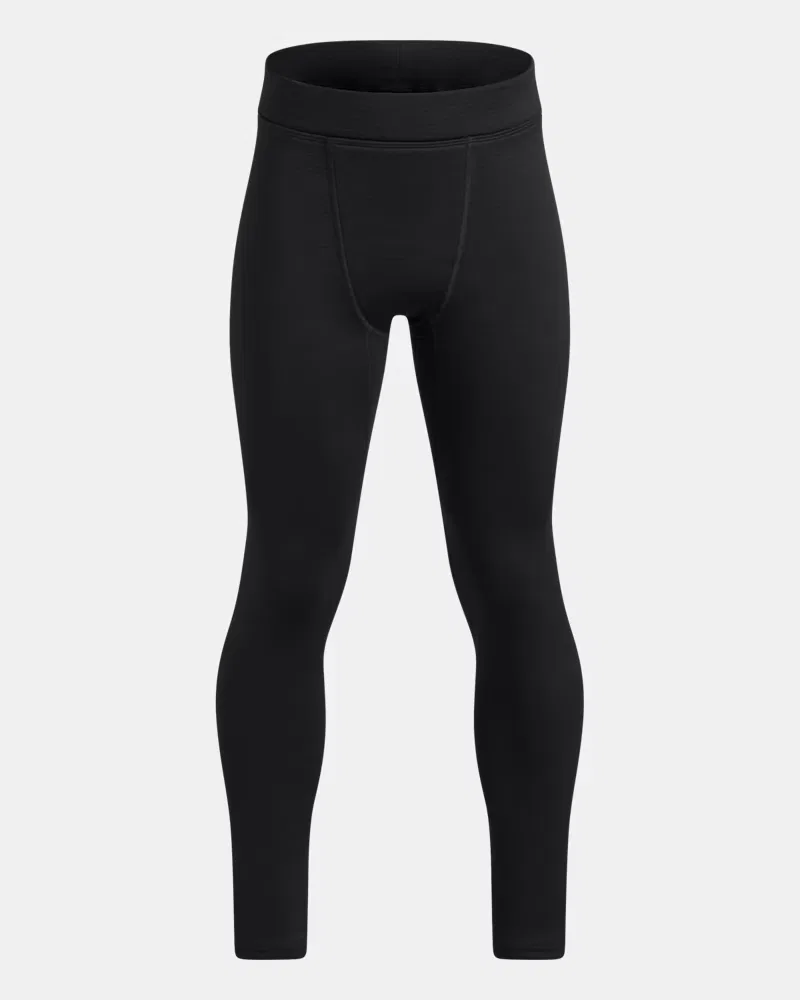 Леггинсы детские, внутренний шов 62 см, экстремально теплые, модель UA Base 4.0 UnderArmour, Black/White