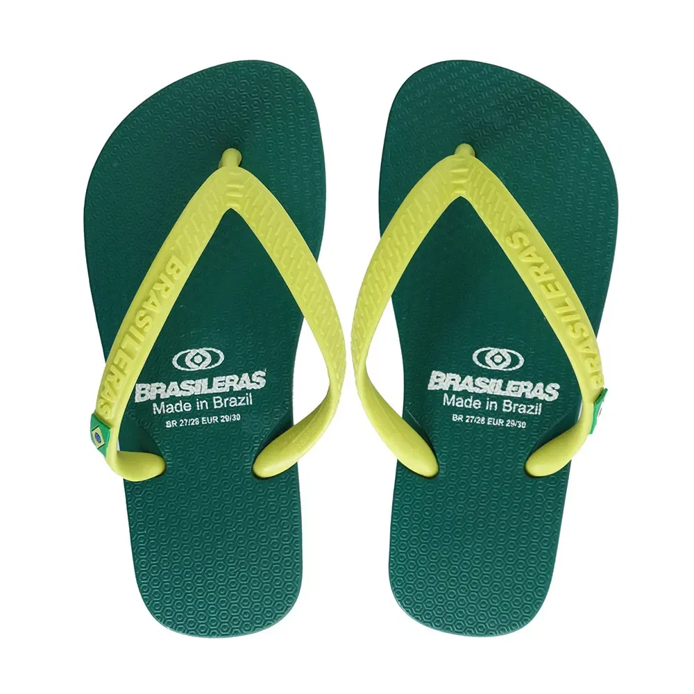 Детские вьетнамки с широкими ремешками Classic Combi Brasil NL KID Brasileras, Green — фото 4