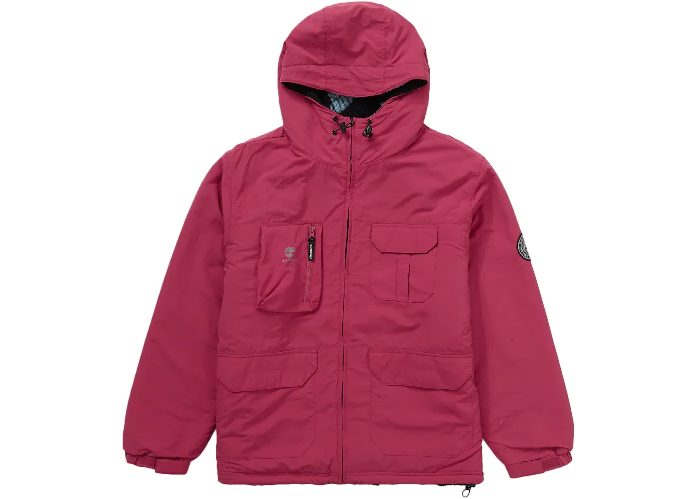 Мужская куртка из рипстопа с принтом Supreme Timberland Reversible Ripstop Jacket, Burgundy
