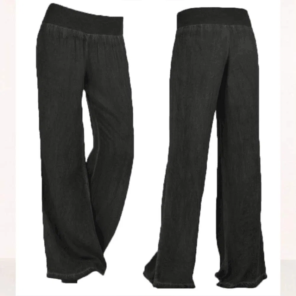 Женские джинсы свободного кроя с высокой талией, Wide Leg, чёрный — фото 3