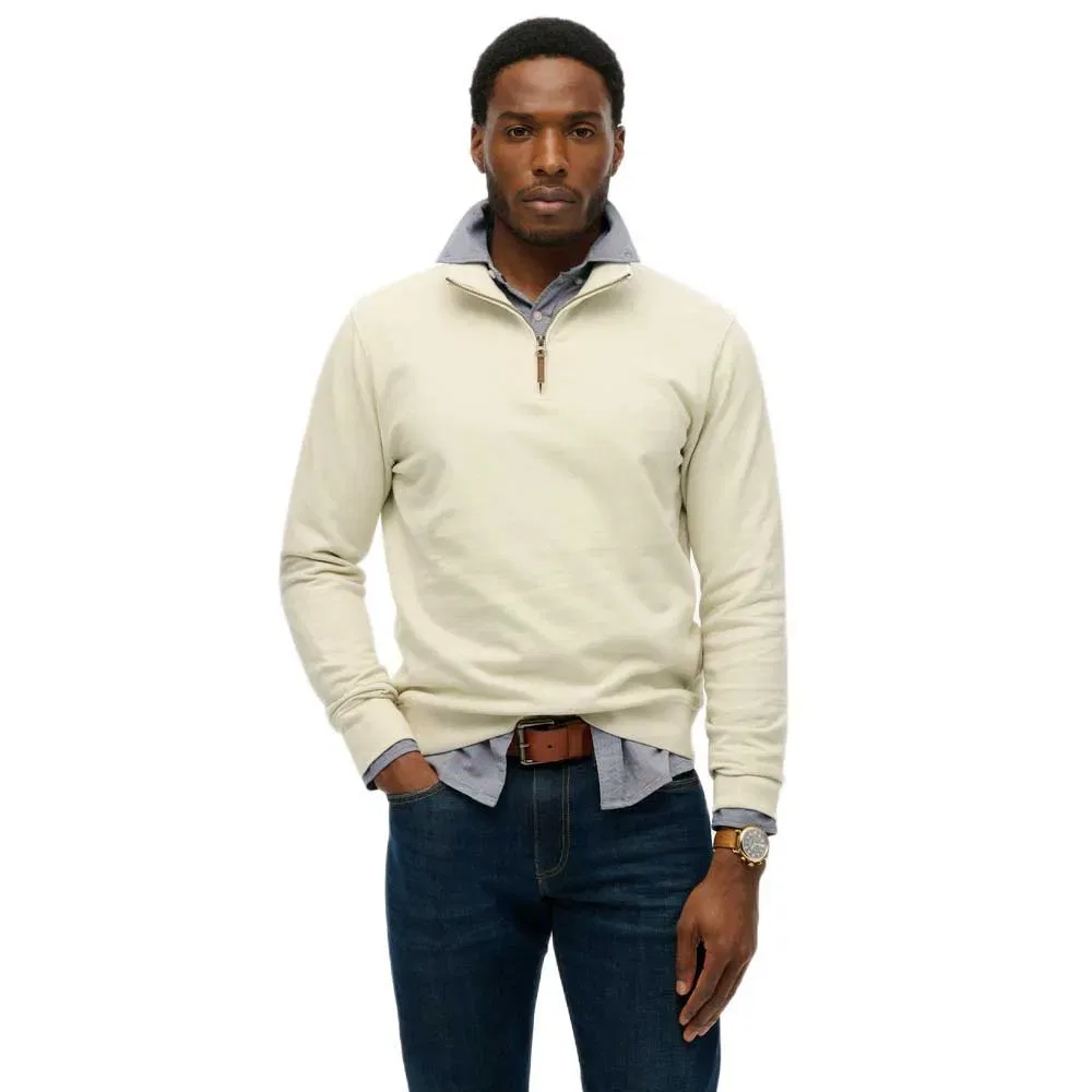 Свитер с полузастежкой-молнией Classic Essential Superdry, бежевый