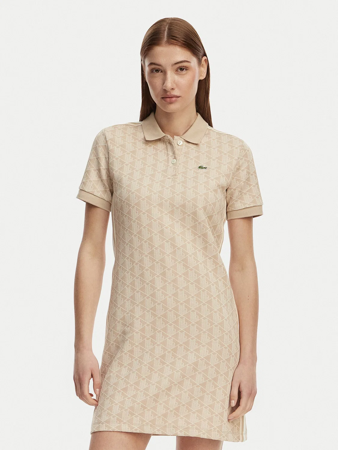 Женское платье приталенного силуэта на каждый день Lacoste, светло-бежевый