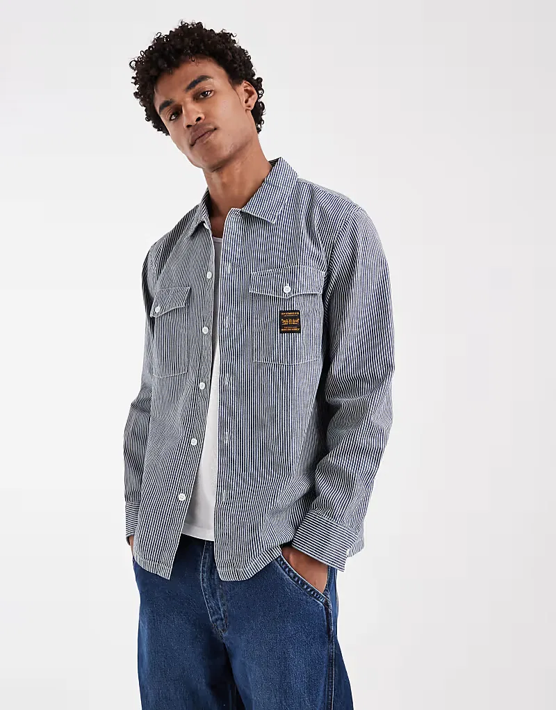 Рубашка Levi's Workwear в полоску с карманом, синий