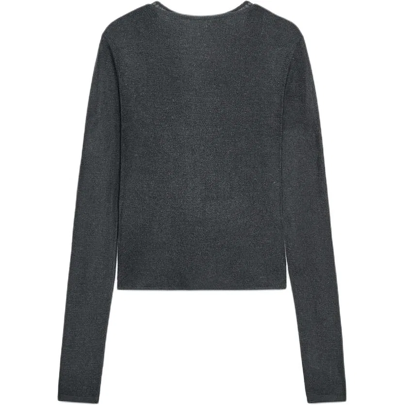Женский тонкий трикотажный свитер с круглым вырезом Sea Blue ZARA, Sea Blue — фото 3