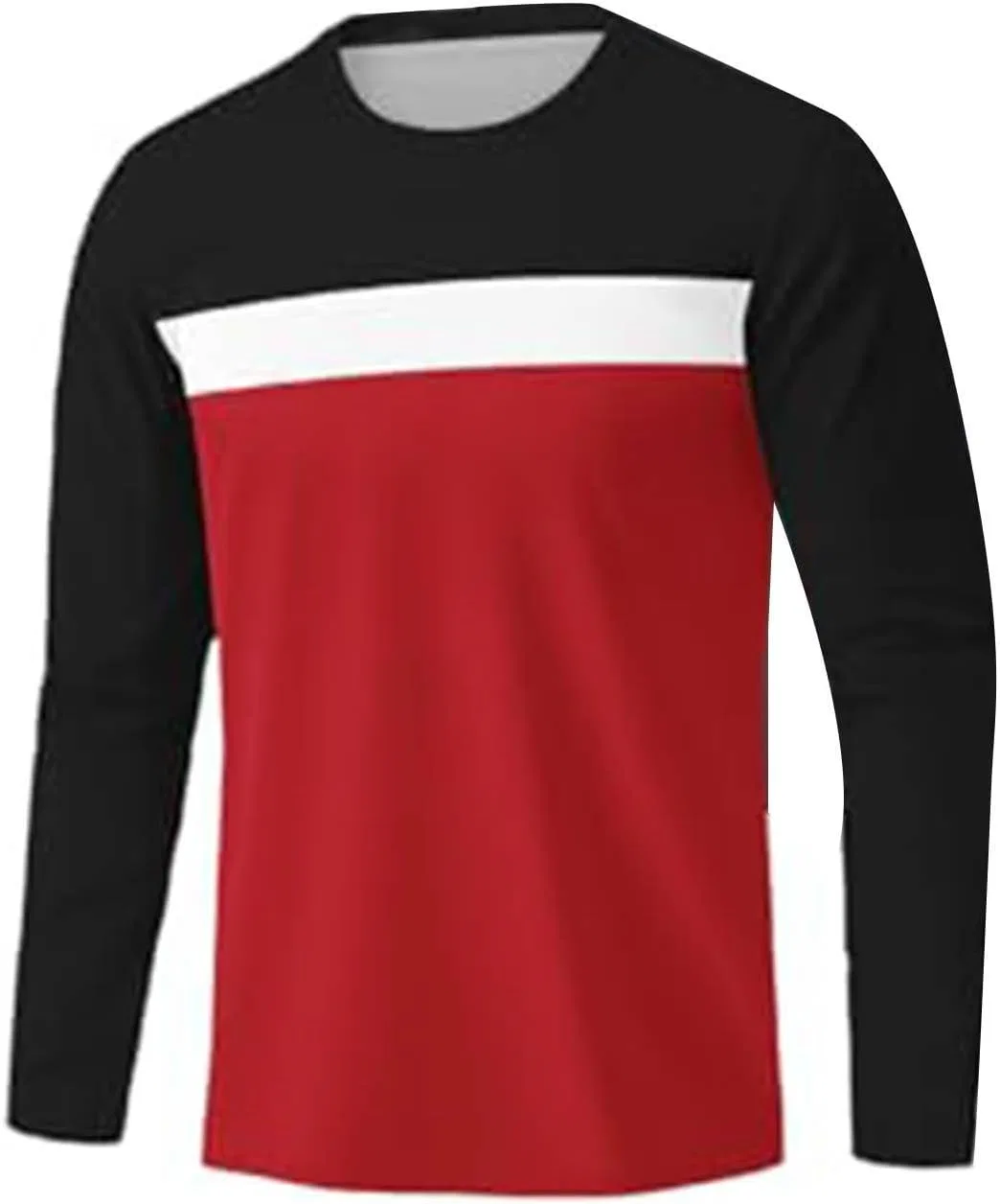Мужская футболка с длинным рукавом цвет блок Casual, Red — фото 4