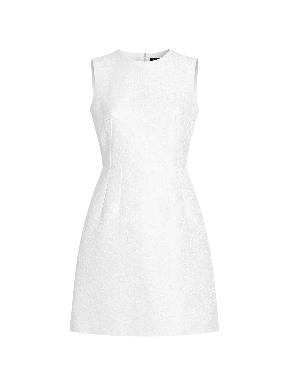 Короткое платье из броката белого цвета Dolce & Gabbana, белый