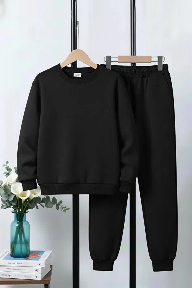 Детский спортивный комплект для мальчиков из флиса Fyk Kids, Black