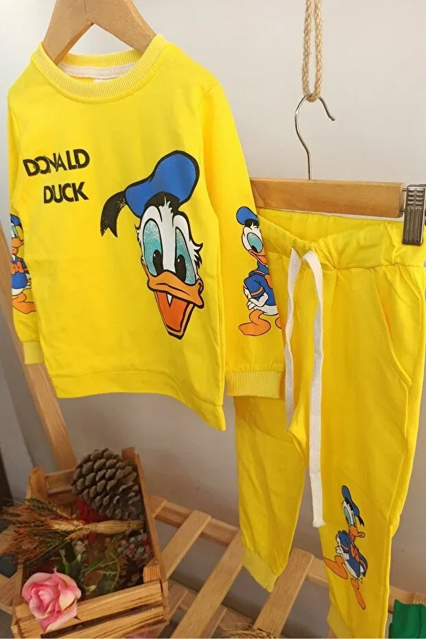 Детский спортивный костюм с принтом Donald Duck Pattern Dubi Baby, Yellow — фото 3