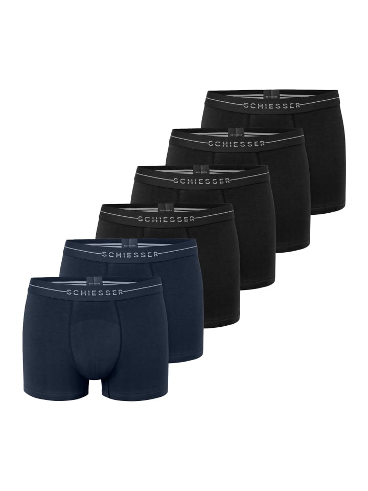 

Schiesser Ретро шорты/брюки из хлопка Flex, черно-синие