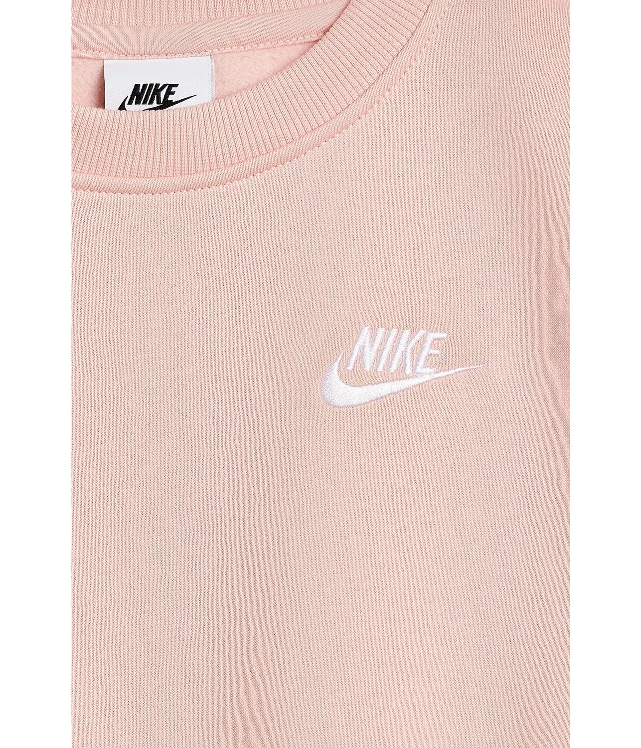 Флисовая толстовка NSW Club Fleece LBR Oversized Crew Sweatshirt (для маленьких и больших детей) Nike Kids, Arctic Orange/Arctic Orange/White — фото 3