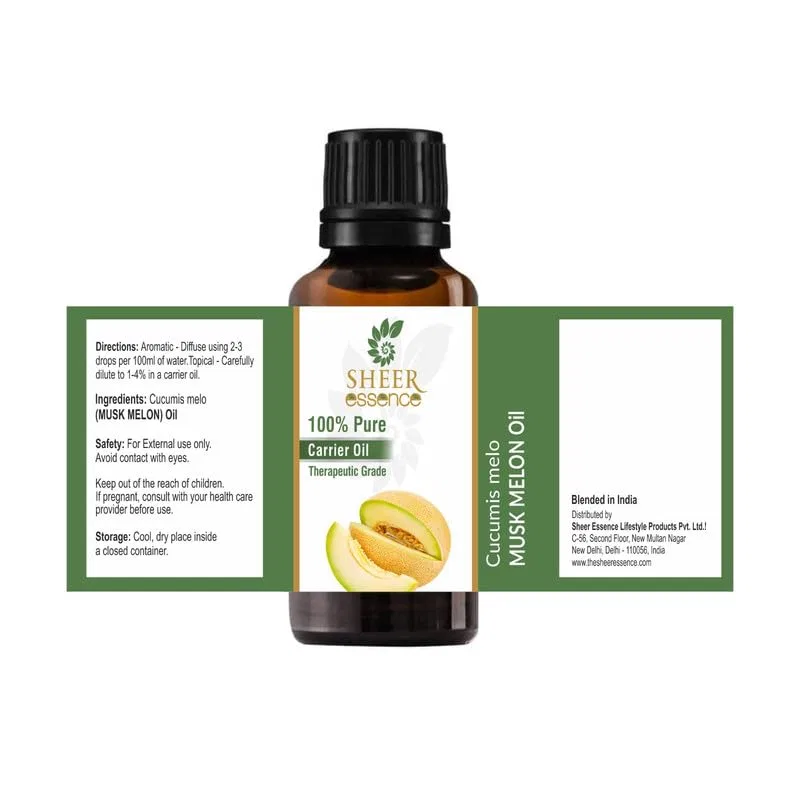 Масло-носитель Musk Melon Oil 100% чистое, неразбавленное, натуральное, холодного отжима, Sheer Essence, 1000 мл — фото 2