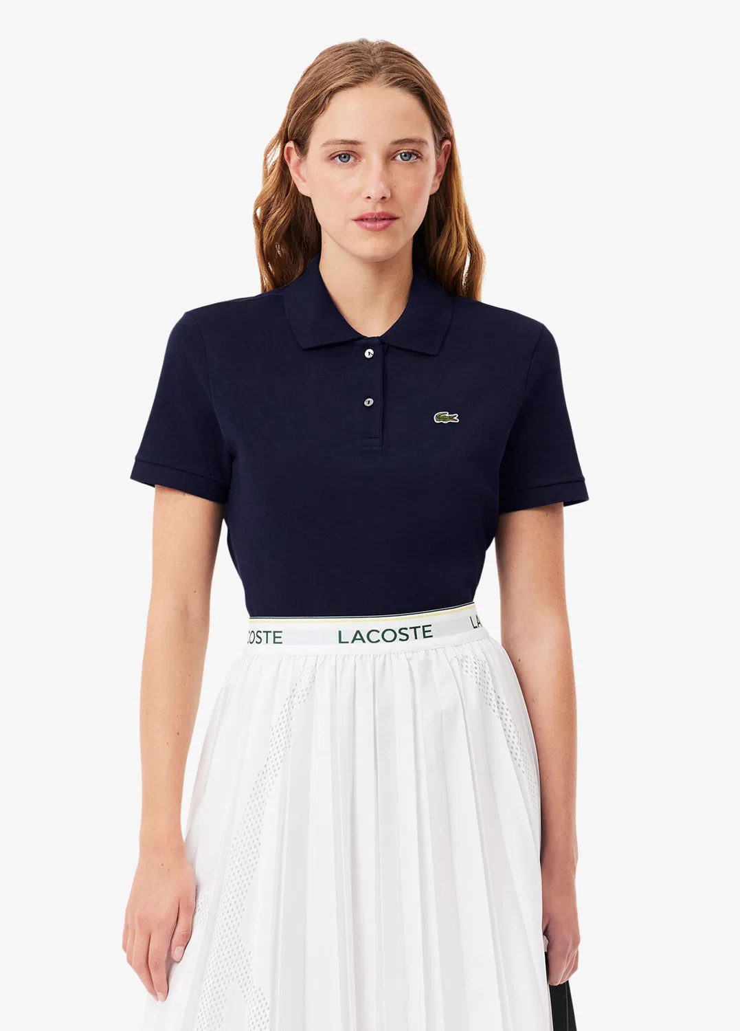Поло Lacoste классическое, темно-синее — фото 2