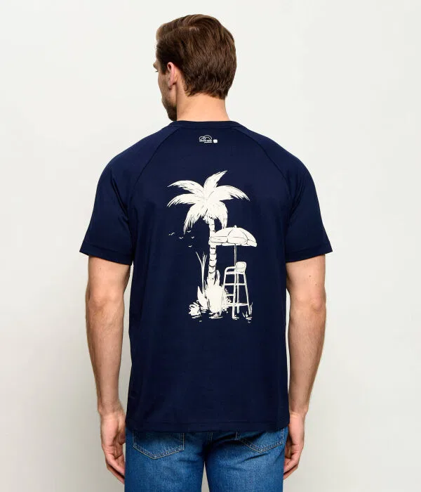 Футболка мужская Lacoste Regular Fit, хлопок, Blu Marino — фото 3