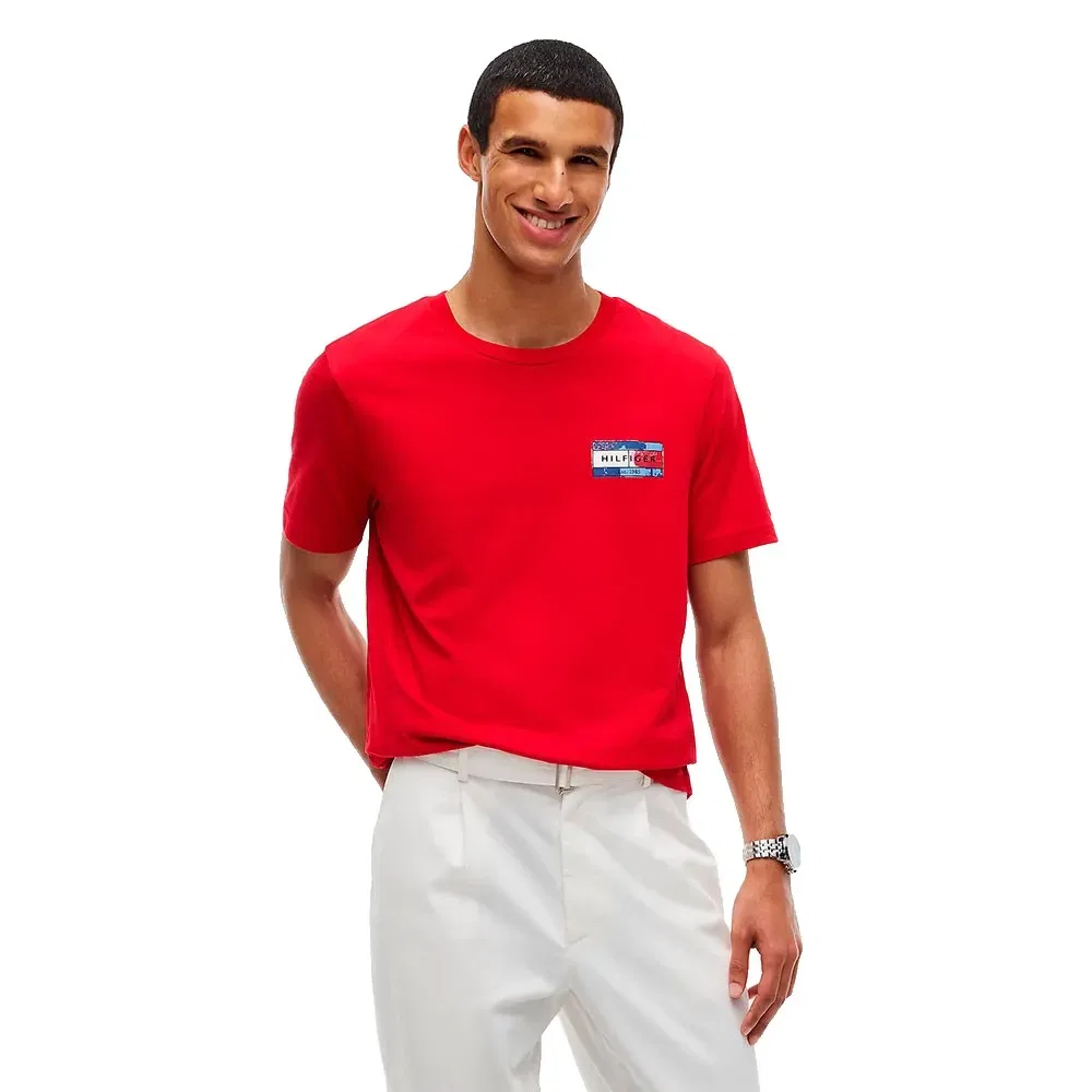 Мужская футболка с принтом Back Flag Tommy hilfiger, Red