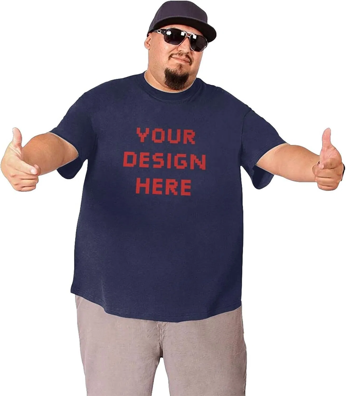Мужская футболка свободного кроя Custom Big and Tall, Navy Blue — фото 3