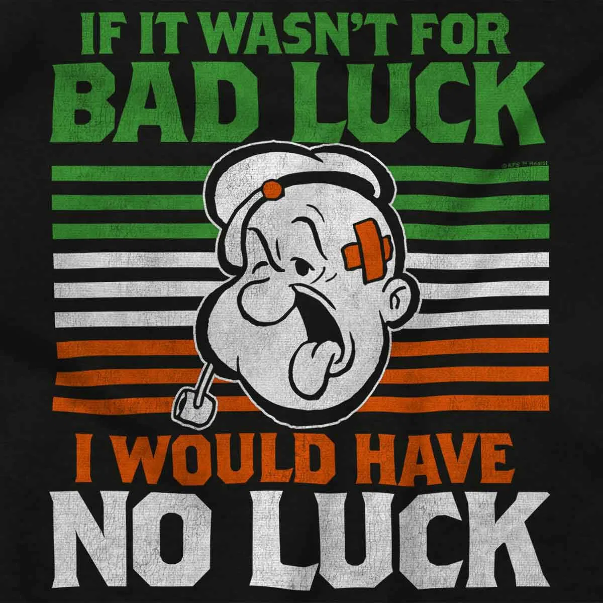Детский боди-комбинезон с принтом Popeye Funny Irish Bad Luck Joke Brisco Brands, Black — фото 2