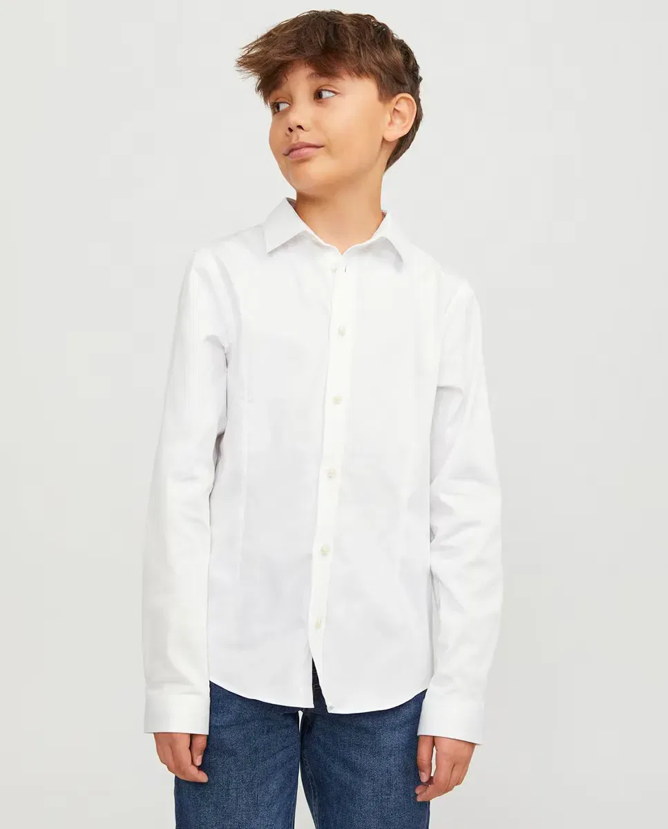 Детская рубашка для мальчиков с длинным рукавом Jack & Jones, Blanco