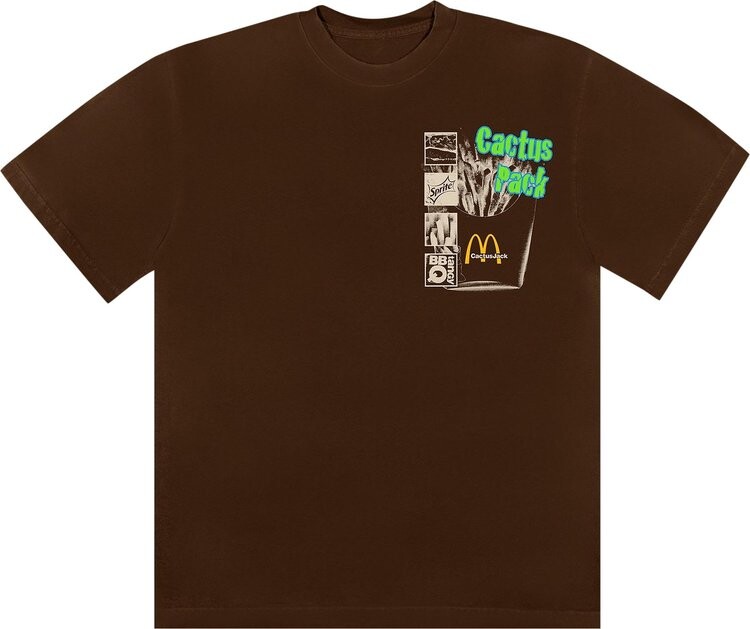 Футболка Cactus Jack by Travis Scott x McDonald's Cactus Pack Vintage Promo T-Shirt 'Brown', коричневый — фото 2