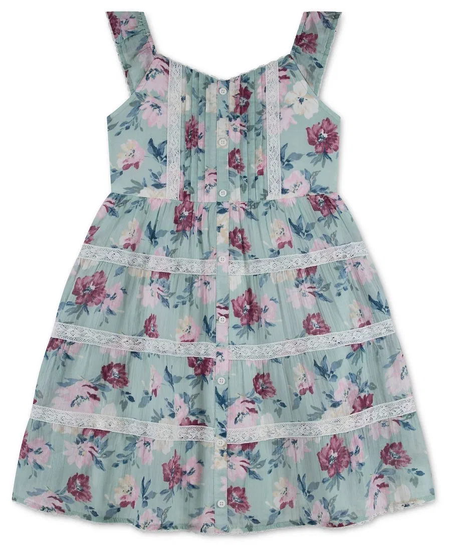 Детское платье без рукавов Sweetheart Sleeveless Mini Dress abercrombie kids, Med Green