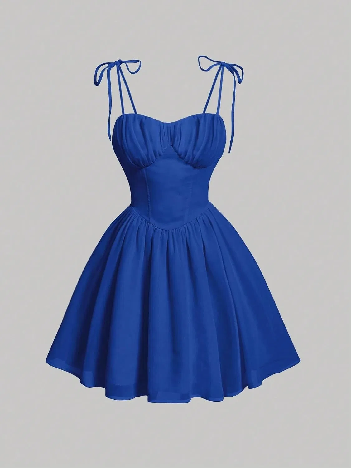 Женское летнее платье-ками с завязкой и зиппером Royal Blue — фото 3