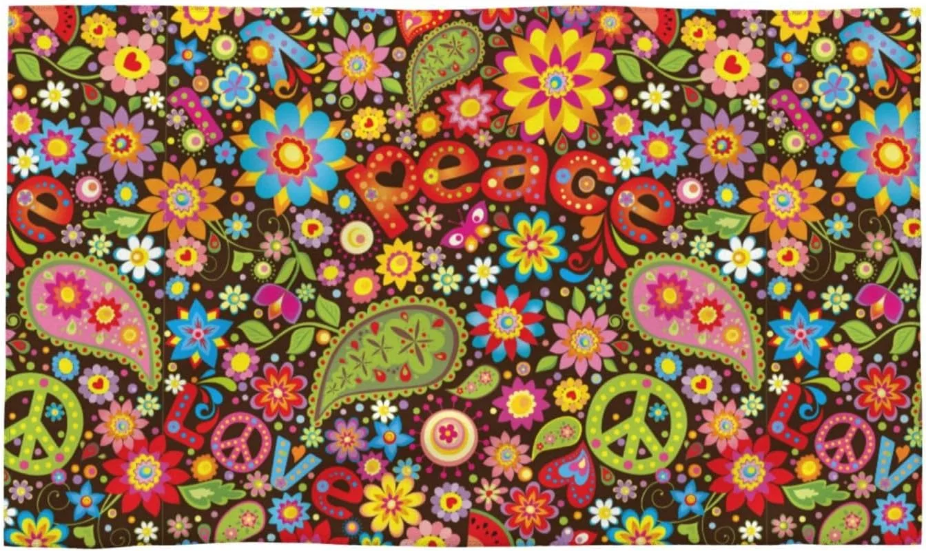 Махровая салфетка Pevtufa, 69x40 см, Hippie Peace Love