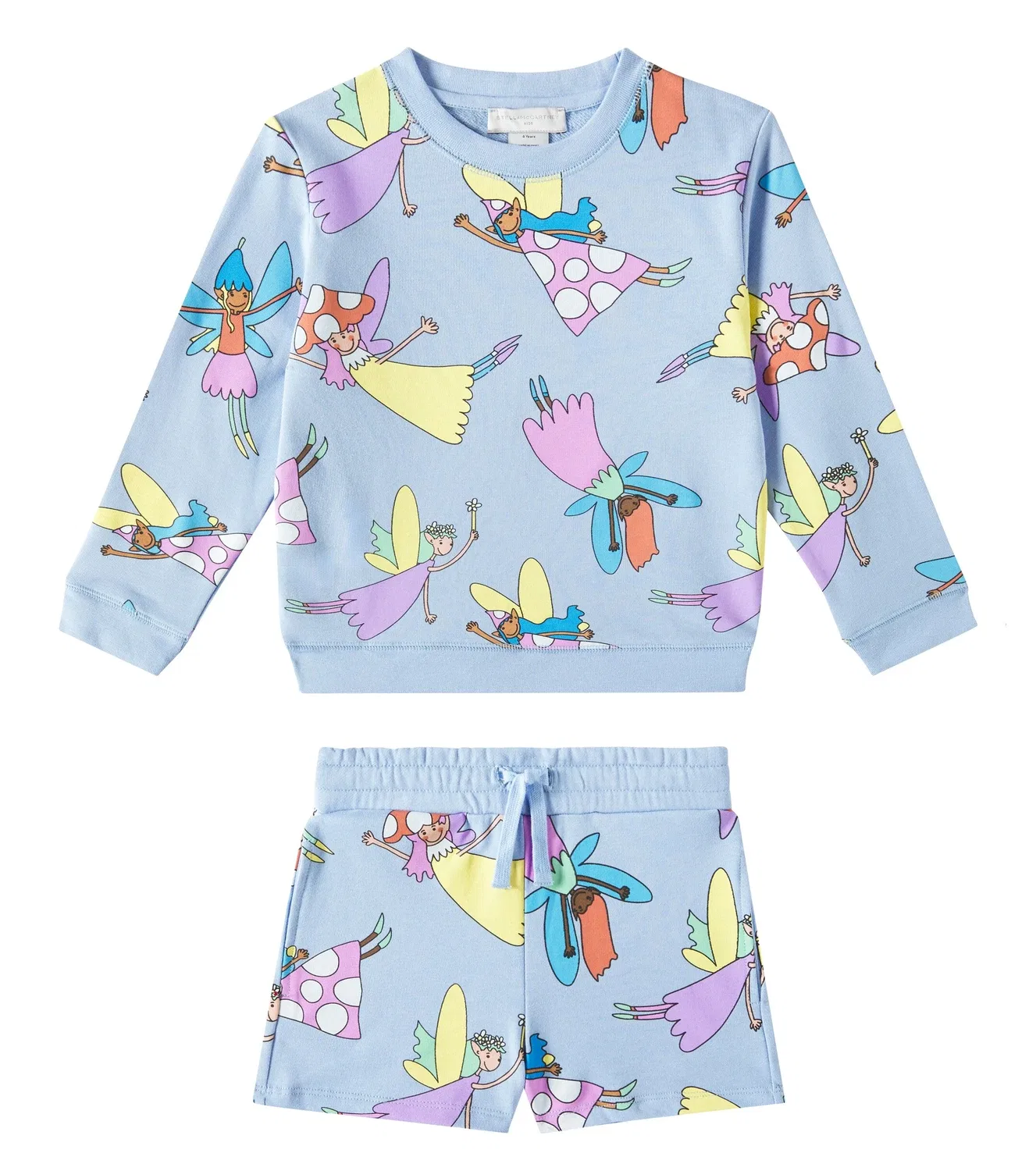 Комплект из худи и шорт хлопковый Stella Mccartney Kids, синий