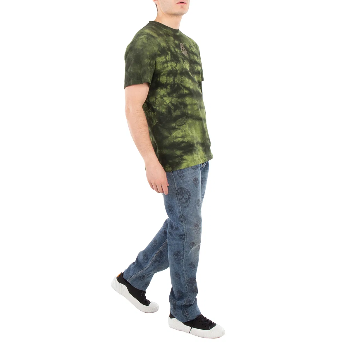Футболка с принтом Washed Dye Alexander McQueen, Green — фото 4