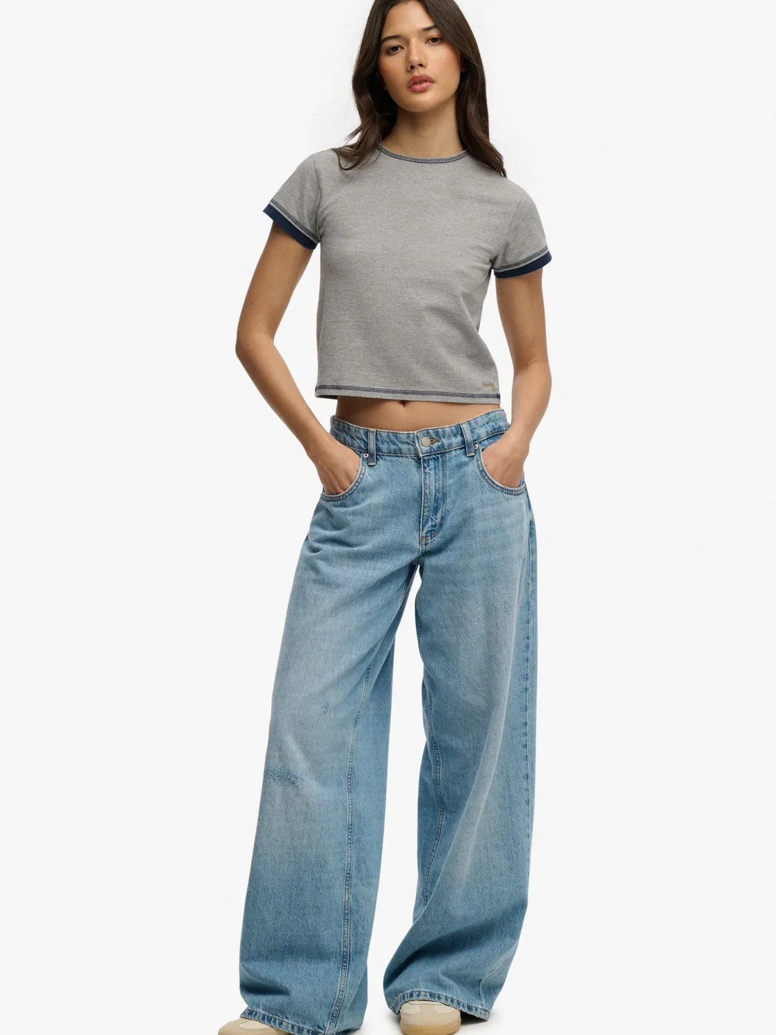 Футболка с длинным рукавом, слоистый дизайн, Athletic Essentials Superdry, серый — фото 4