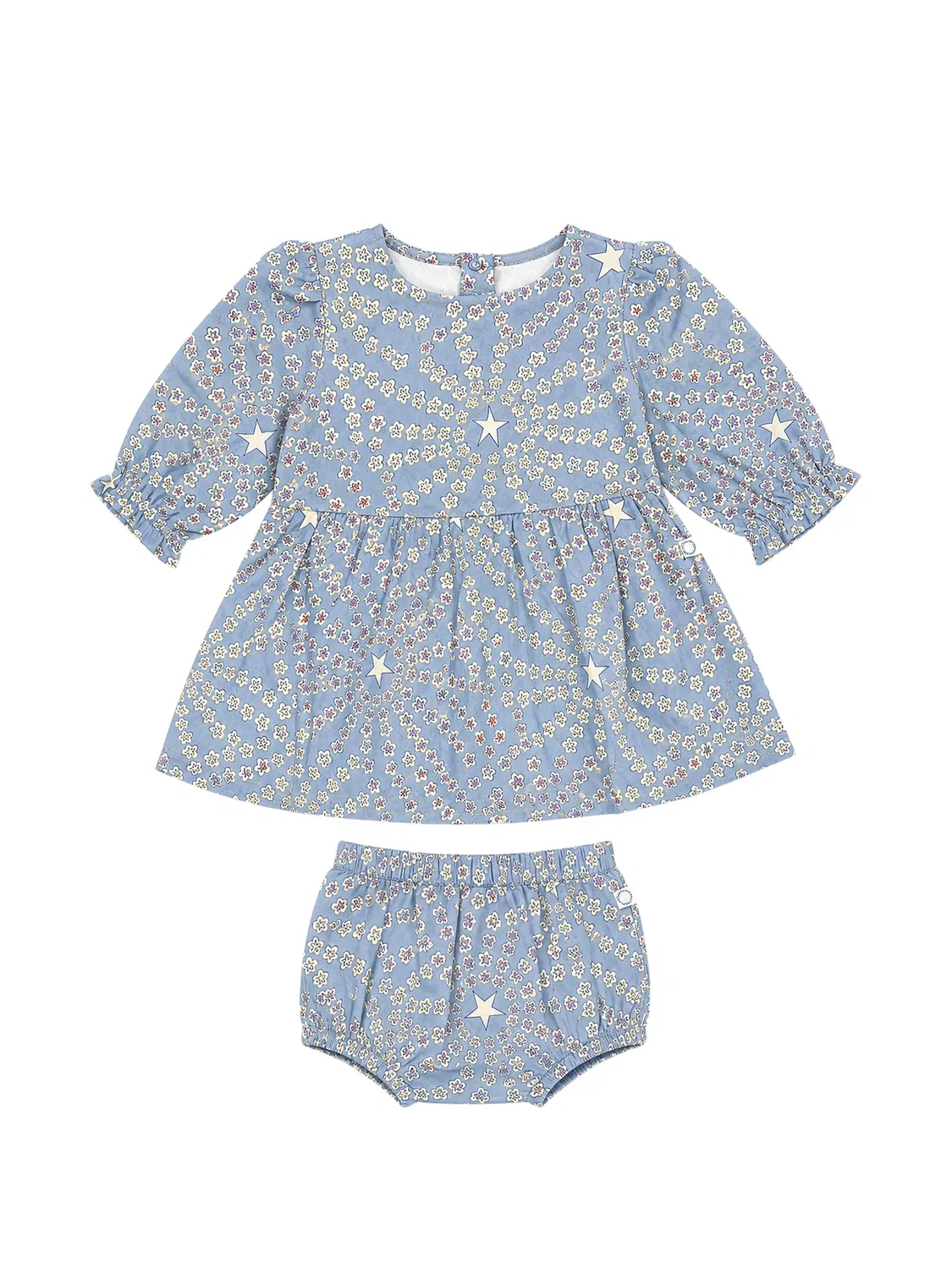 Комплект платья-трапеции со звездным принтом Stella Mccartney Kids, синий
