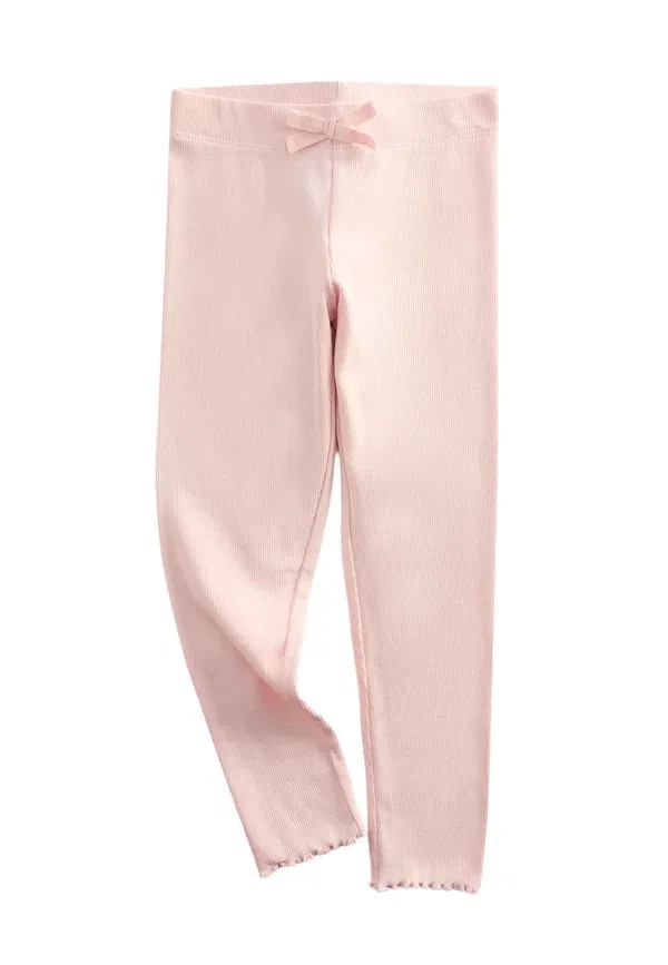 Брюки хлопковые 3 pack bow - leggings - trousers Marks & Spencer pale pink, бледно-розовый — фото 3