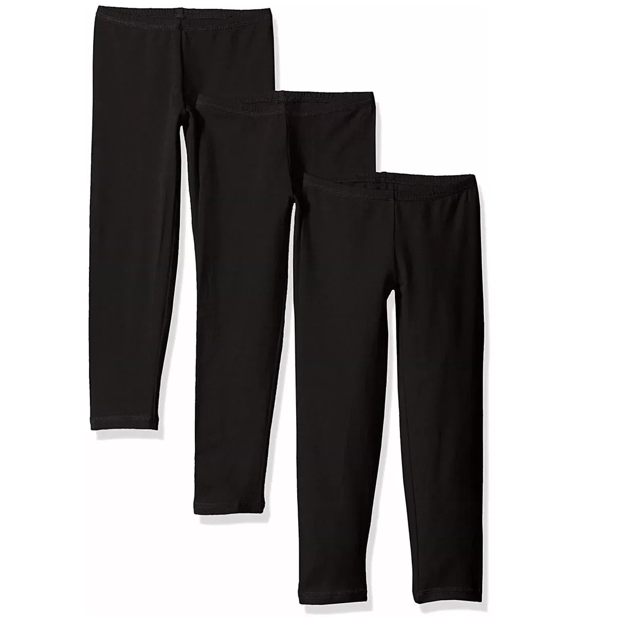Детские леггинсы для девочек хлопковые комплект 3 шт Hanes, Black