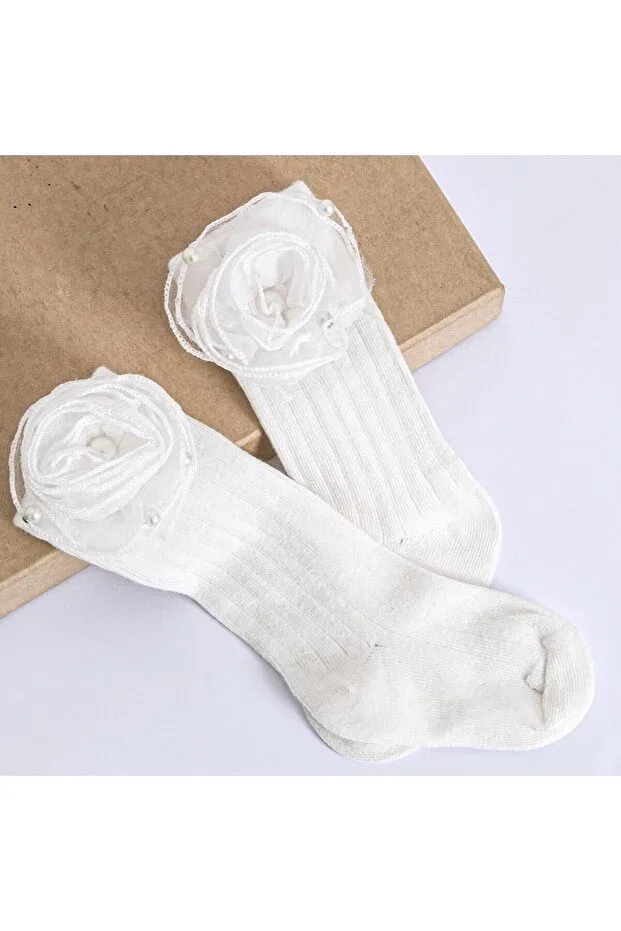 Детские носки для девочек хлопковые Elegant Ministok, White — фото 4