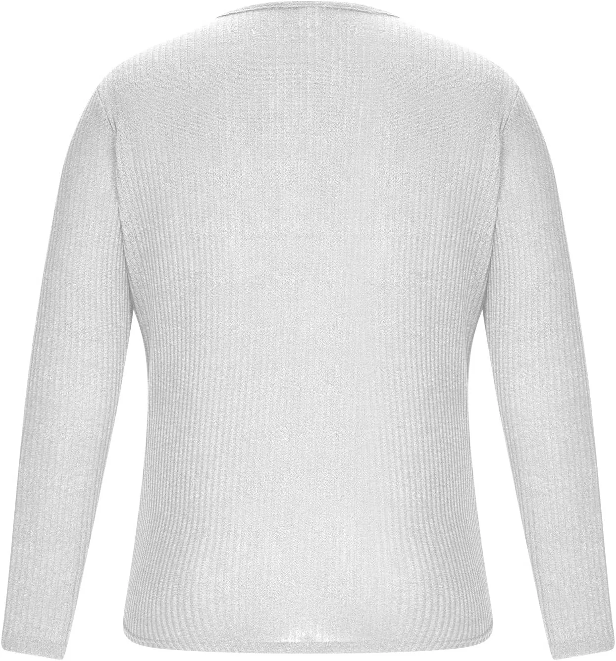 Мужская облегающая футболка с v-образным вырезом, Ribbed Knit, White — фото 4